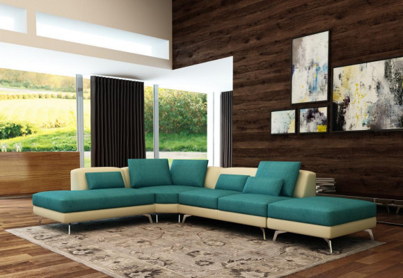 Ledercouch, Canapé, Wunnlandschaft, Eckcanapé, Eck Garnitur, Design Modern Canapé 5111
