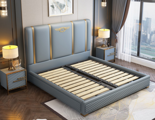 Bett Këssen Design Luxus Metall Better Duebel Bestietnes Schlof Zëmmer Lieder