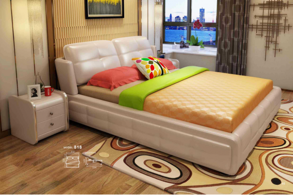 Luxus Schlofzëmmer Bett Këssen Deko Design 180x200cm duebelt Hotel Better