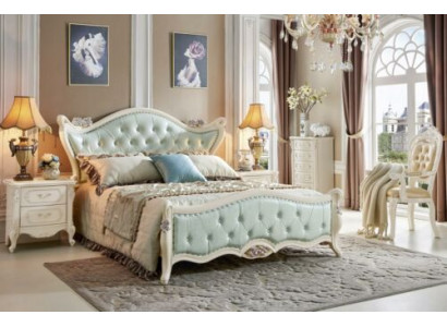 Design-Schlofkummer 5 Stéck Bett Noped Barock Kleederschaf Massivholz
