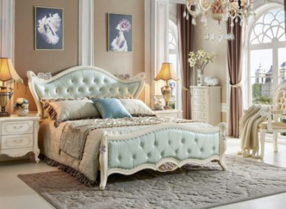 Design-Schlofkummer 5 Stéck Bett Noped Barock Kleederschaf Massivholz