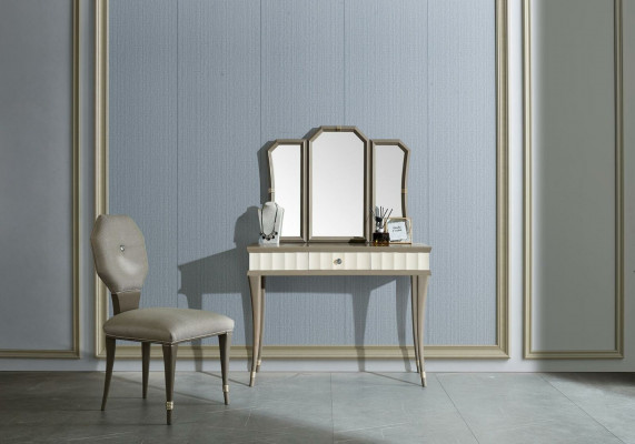 Schminktisch Schlofkummer Kommode Stull Konsolendësch Luxus Massivholz 2-teileg.