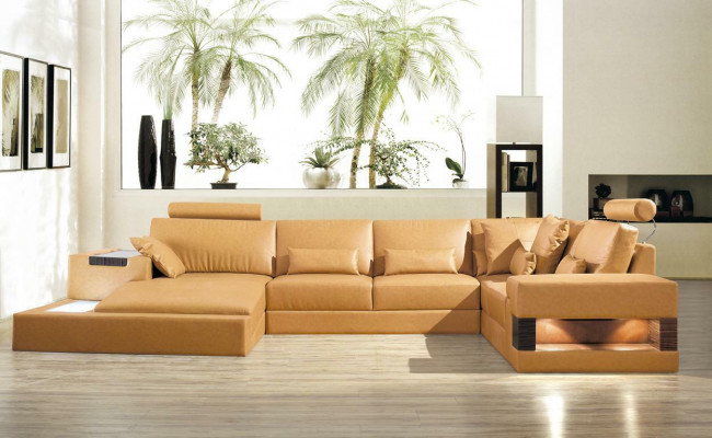 Grouss XXL Ledercouch Sofa Kanapé Polster Eck Lounge Garnitur U-Form Wunnlandschaft