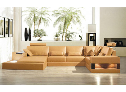 Grouss XXL Ledercouch Sofa Kanapé Polster Eck Lounge Garnitur U-Form Wunnlandschaft