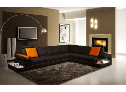 Ledercouch Kanapee Wunnlandschaft Ecksoda Eck Modern Garnitur Design Dekor
