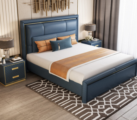 Design-Bett Schlofzëmmer Duebelbett Better Hotel Luxus Polster Lieder