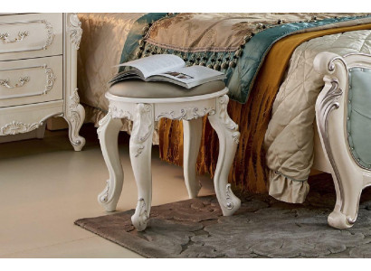 Barock Sëtzstull Hocker Schminktisch Holzhocker Polstersëtz Polster Ottoman