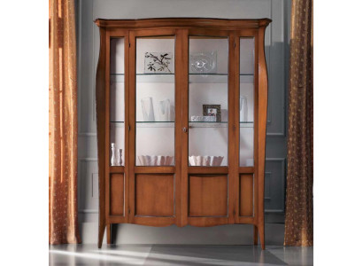 Vitrinnschief Vitrinnschief Holz Glas Miwwel Wunnzëmmer Klassesch Komoud
