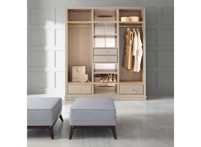 Oppe Kleederschaf Schlofkummer Schaf Beuegbar Miwwel Schaf Holz Beige
