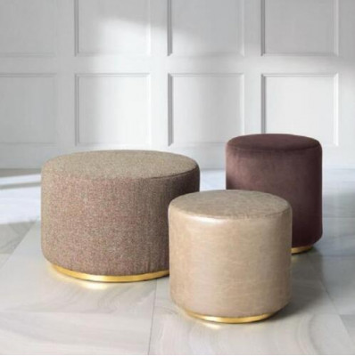 Wunnzëmmer Set Canapé Couch Bäistelltësch Schemel Canapéën Couchen Miwwelen Textil 3tlg.