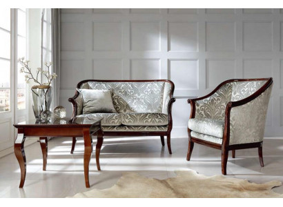 Canapé-Sëtzgrupp Sofa Garnitur Fauteuil Luxus Dëschgrupp Wunnzëmmer Miwwelen 3 Deeler.