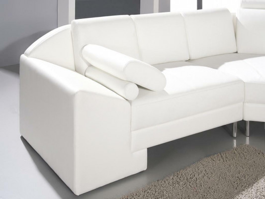 Modern Wunnlandschaft mat Chesterfield Knäpp Ledersofa Sofa Couch Polster
