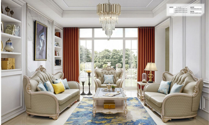 Design Polster Lieder Sofa Sofae Drësëtzer 3er Wunnzëmmer Couchen Massivholz