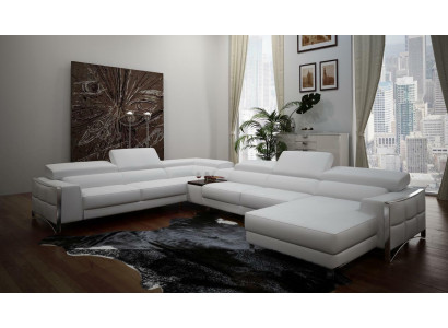 Multifunktionell Couch Ecksofa Medien TV Sofa Couch Ledersofa Wohnlandschaft U-Form