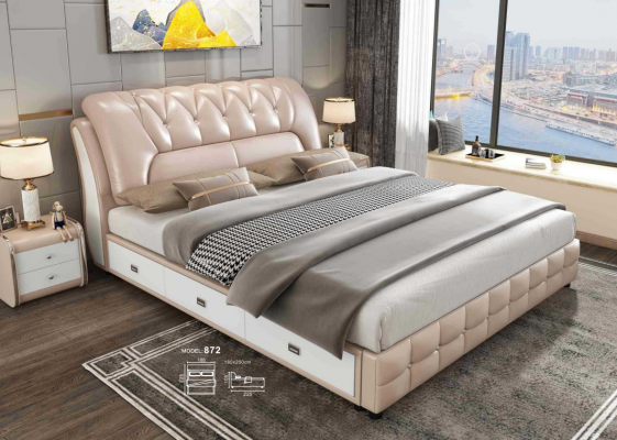 Designer-Bett Polster Design Luxus Duebel Hotelbette 180x200cm