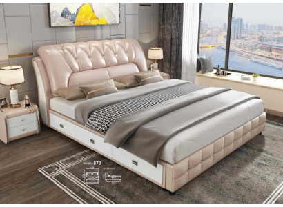 Designer-Bett Polster Design Luxus Duebel Hotelbette 180x200cm