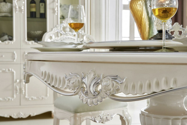 Design ronnen Dësch 4x Still Iess Zëmmer Sëtz Gepolstert Ronn Dëscher Garnitur Holz