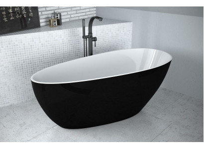 Modern Badekuerf Exklusiv Fräistöend Design Badewanne Fräi stehend Schwaarz