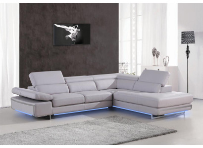Eckcouch multifunktional Couch Medien TV Sofa Couch Ledercouch Wohnlandschaft