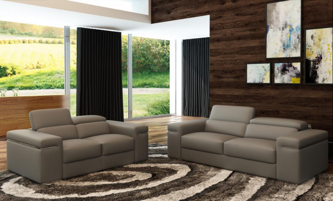 Verstellbar Ledercouch Sëtzt Polster Wunnzëmmer Set Lieder Garnitur Sofa Couch 3+2+1