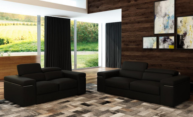 Verstellbar Ledercouch Sëtzt Polster Wunnzëmmer Set Lieder Garnitur Sofa Couch 3+2+1