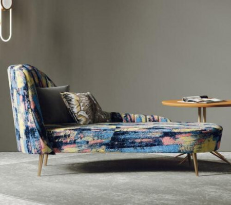 Chaiselounge Polster Textil Modern Relax Sëtz Luxus Miwwelen Wunnlandschaft