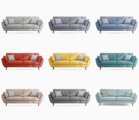 Polstersofa Sofa 2-Sëtzer Textil Sëtz Design Couche Sofas Stoff Gro 226 cm Nei