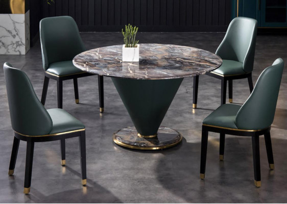 Ronn Sailentëscher Design Dësch Steen Miwwelen Iesszëmmer Rond Iessdëscher Modern