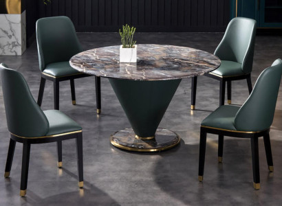 Ronn Sailentëscher Design Dësch Steen Miwwelen Iesszëmmer Rond Iessdëscher Modern