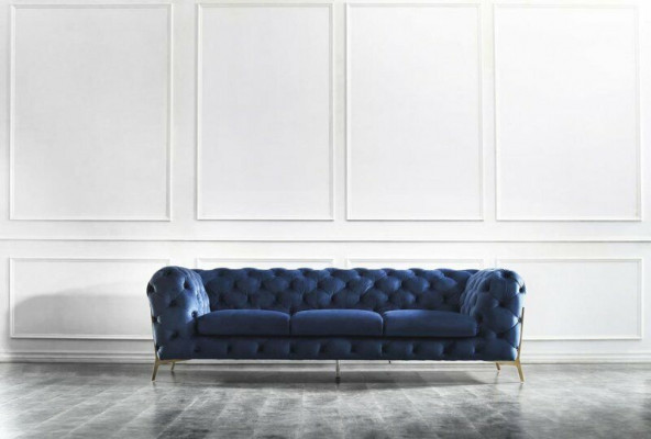 Chesterfield Nobel Designer Canapé Këssen Stoff Textil Samt Sofa Luxus Canapéen
