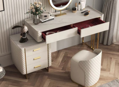Schminkdësch Stull Friséiertisch Konsolendësch Schminkkommode Kosmetik