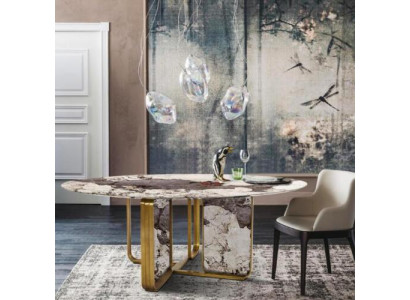 Steendëscher Ronn Dëscher Design Dësch Ronn Miwwelen Iesszëmmer Modern Neit