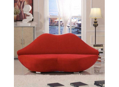 Lippen Sofa 2-Sëtzer Polster Samt Modern Relax-Sitz Luxus Miwwel Canapé Miwwel Neit