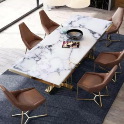 Miwwelen Dësch Dëscher Iesszëmmer Design Kichen Luxus Modernen Marmer Iessdësch 90x160