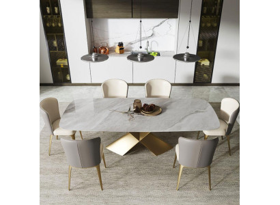 Luxus Iessdëscher Dëscher Design Dësch Edelstol Steen Miwwelen Iesszëmmer Modern Sail