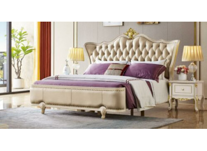 Bett Miwwel Nuetstësche 3tlg. Schlofzëmmer Set Chesterfield Massivholz