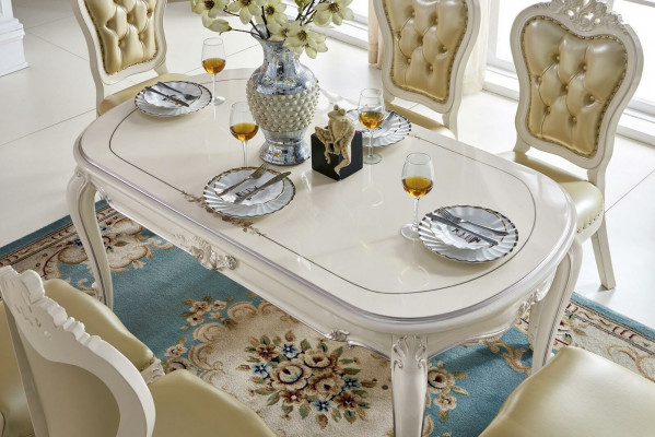 Beige Klassesch Chesterfield Stullen Designer x6 Stullenset Iesszëmmer Sëtzer