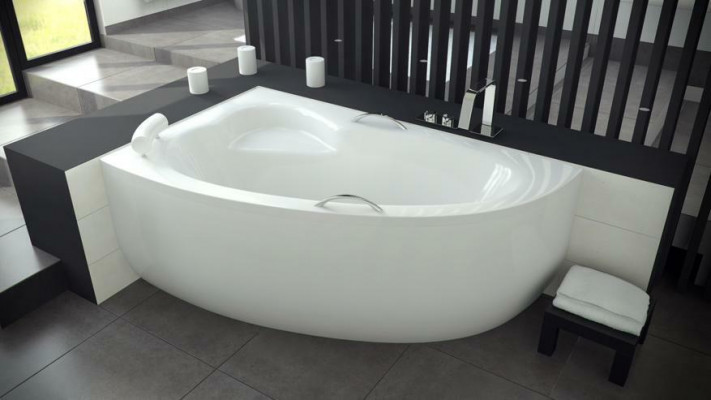 Onregelméisseg Buedzëmmer Wanne Eck Buedbidden Design Wannë Wäiss