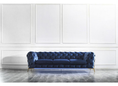 Chesterfield Sëtz Textil Stoff 2 Sëtzer Wunnzëmmer Canapé Canapé Polster Garnitur