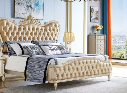 Barock Chesterfield Miwwelen 3-deeleger Set Schlofkummer Better 2x Nuetsdëscher Massivholz