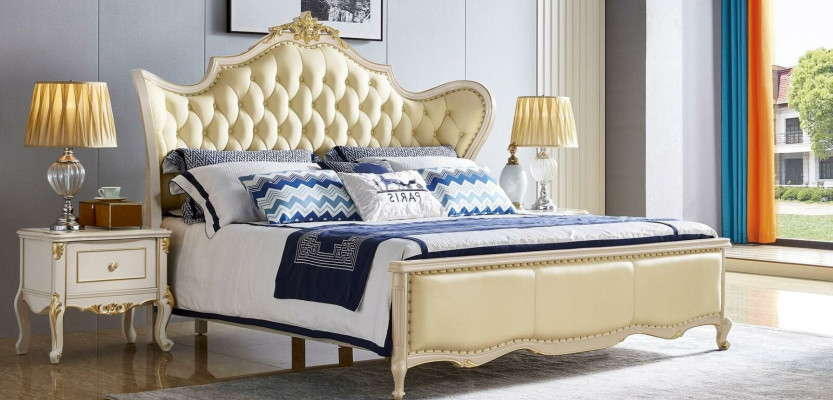Luxus Schlofzëmmer Better Nuetsdësch 3tlg. Set Chesterfield Lieder Massivholz