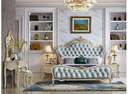 Chesterfield Garnitur Nuetsdësch 2x Massivholz Luxus 3 Deeler 180x200cm Design