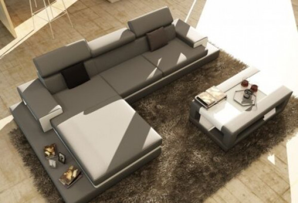 Eckcouch Polstersofa Sofa Wunnduerflandschaft Garnitur Sëtz Eck Textil Lieder