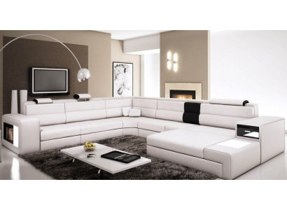 Eckcanapé Canapé Sofa Polster Design Garnitur Textil Lieder Wunnlandschaf
