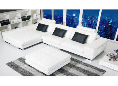 Eckcouch Sofa Canapé Polstersofa Ledercouch mat Regal Sëtz Couchensemble Eck GenovaS
