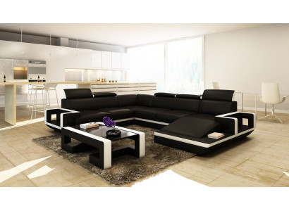 Wunnlandschaft Canapé Polster Eck Garnitur Designer Ledersofa Grousst Canapé Nei 5102