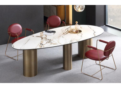 Iesszëmmer Miwwelen Edelstol Oval Iessdësch Dësch Design Dëscher Luxus Miwwelen Ronn Nei