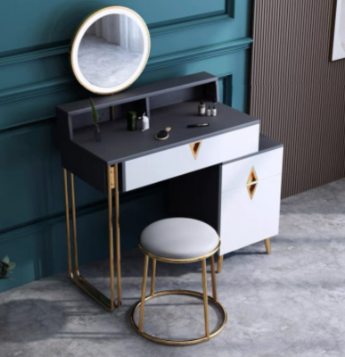 Schminktisch Dësch Schlofkummer Hocker Spigel Jugendlech Modern Stil