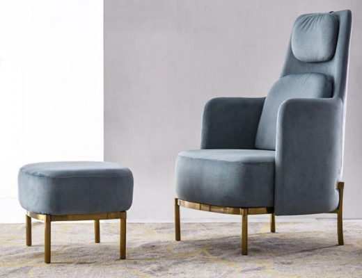 Fotell Still Këssen Televisiounsapparat Lieder Textil Stoff Gro Design Lounge