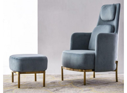 Fotell Still Këssen Televisiounsapparat Lieder Textil Stoff Gro Design Lounge